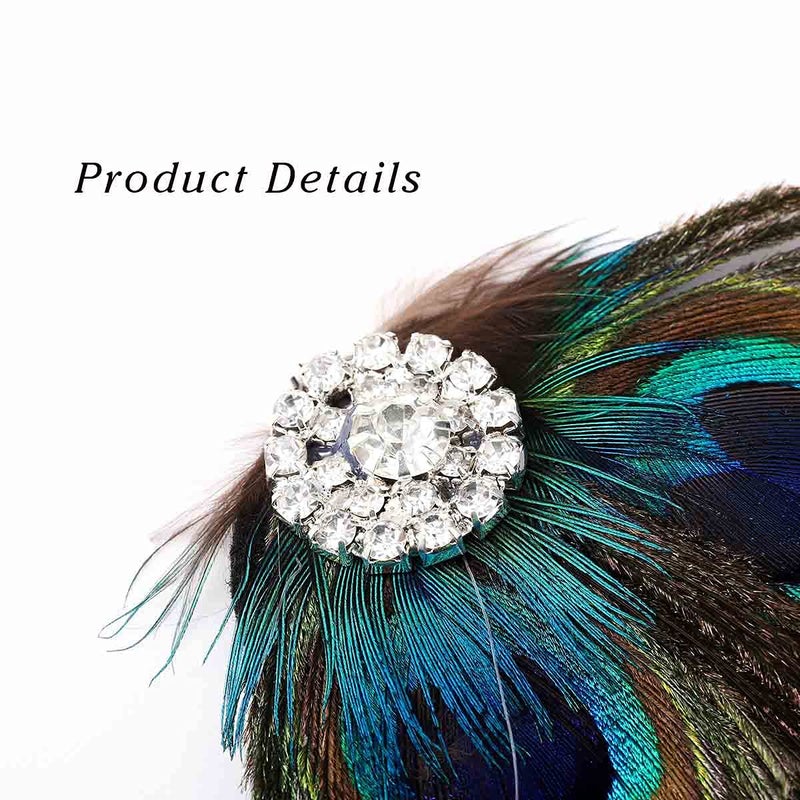 Dreamin Acenail Boho Peacock Crystal Hair Accessory - Feather Hair Clips and Barrettes for Women and Girls - Image 4